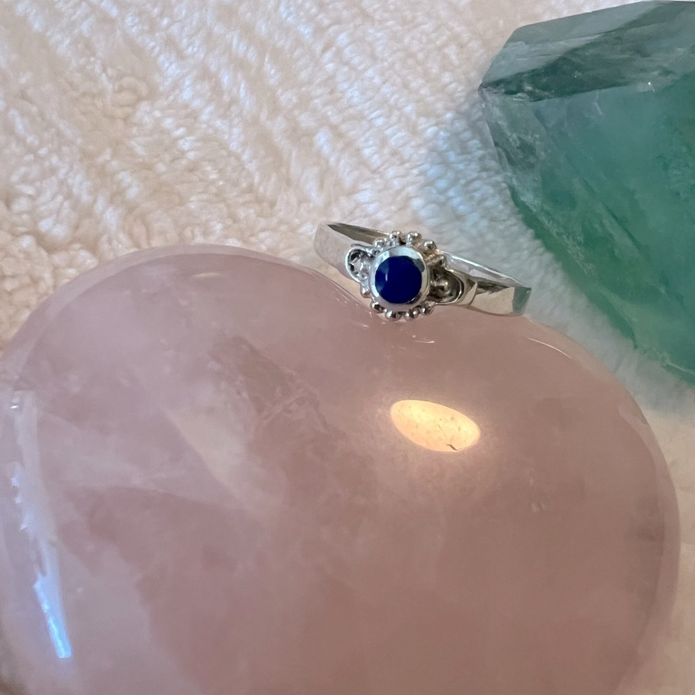 Firm RING SALE 4.99 SHIPPING! Vintage Blue Sapphire Sterling Silver Ring